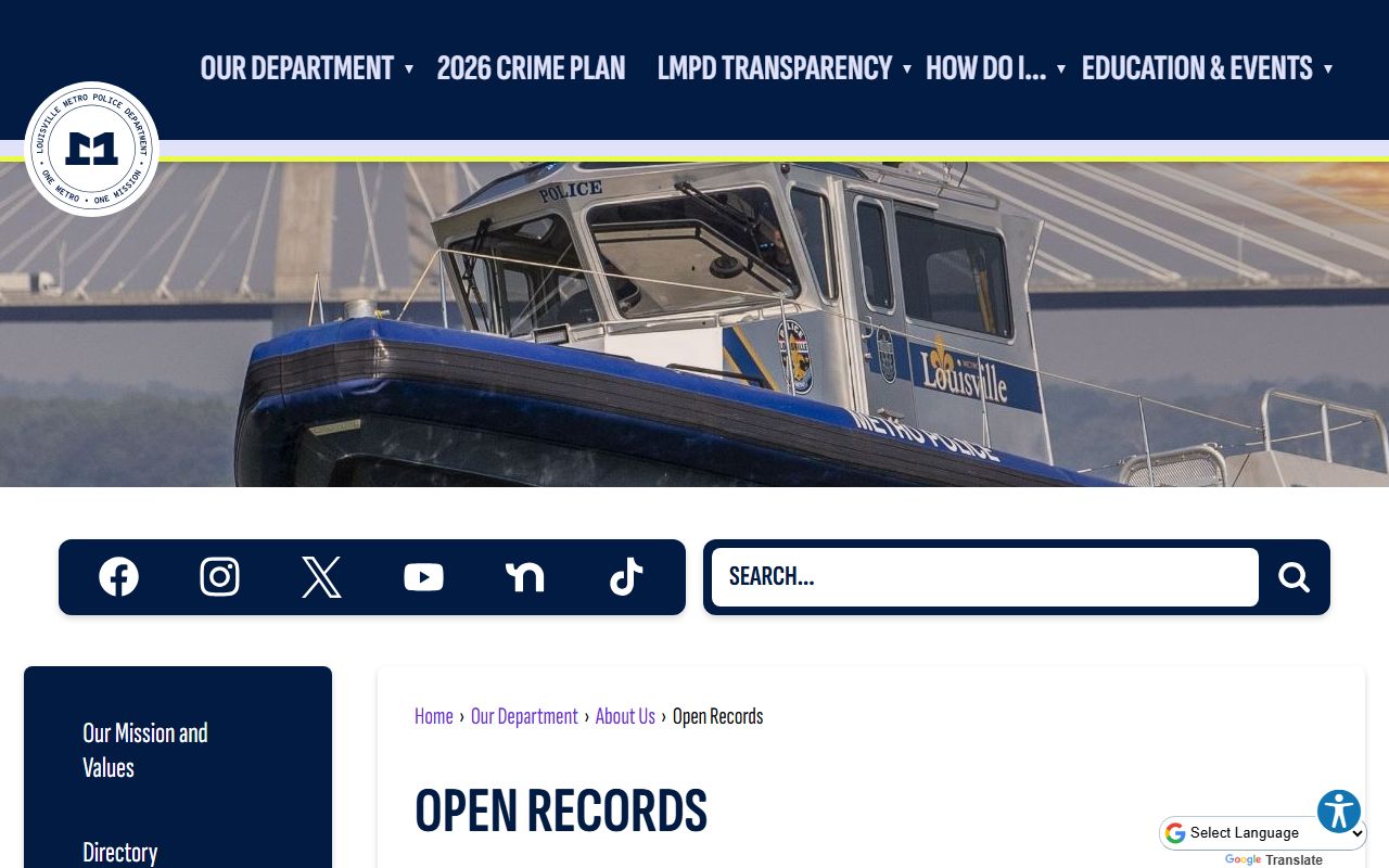 Louisville Metro Police open records request portal and fee information