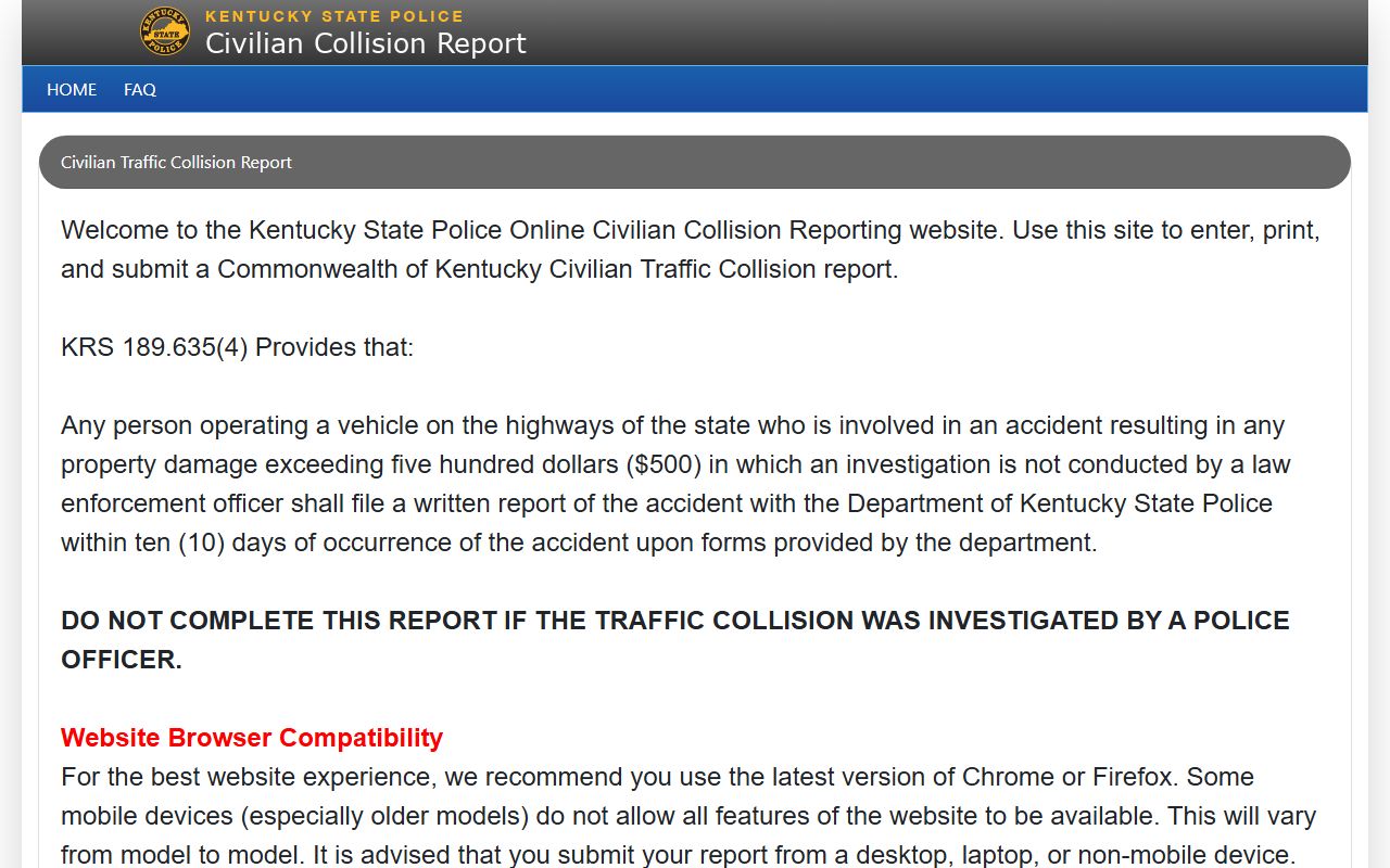 Kentucky Police Records